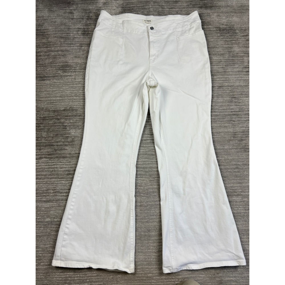 Maurices m jeans Womens 20W White Curvy High Rise Flare Denim Pants 4609092
